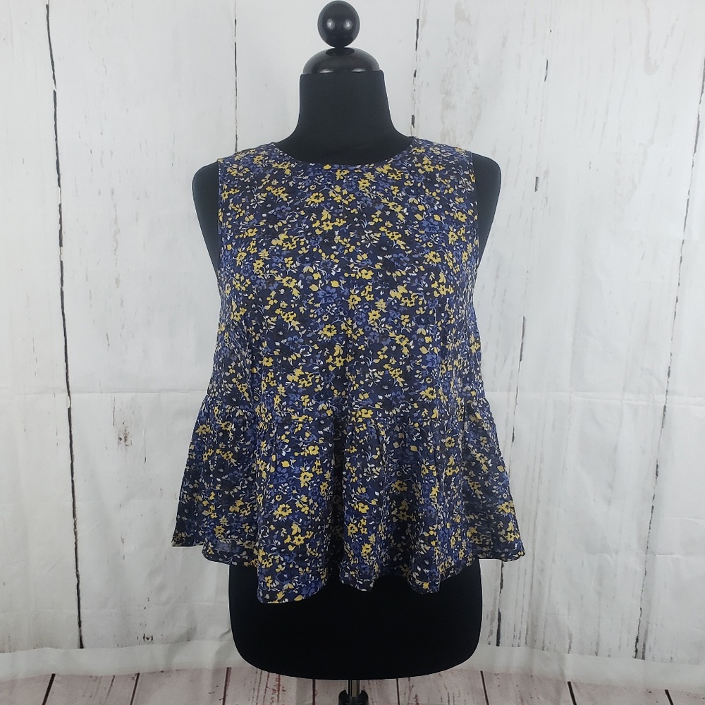 Current/Elliott Floral Field Peplum Tank Sz 1(2/4)
